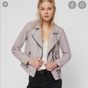 Small Dalby leather jacket in pale pink